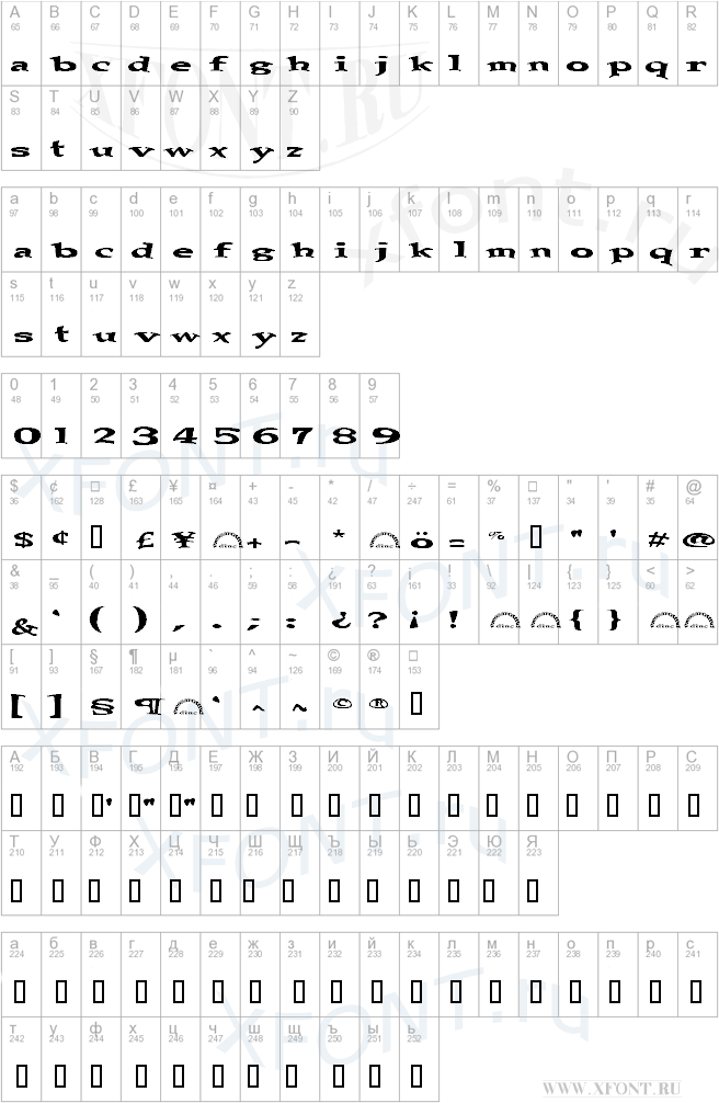 X font