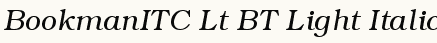 font шрифт Bookman ITC Light Italic BT