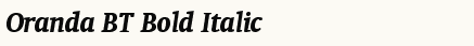 font шрифт Oranda BT Bold Italic